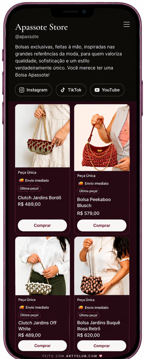 Loja Apassote Store no Arttclub: bolsas de crochê
